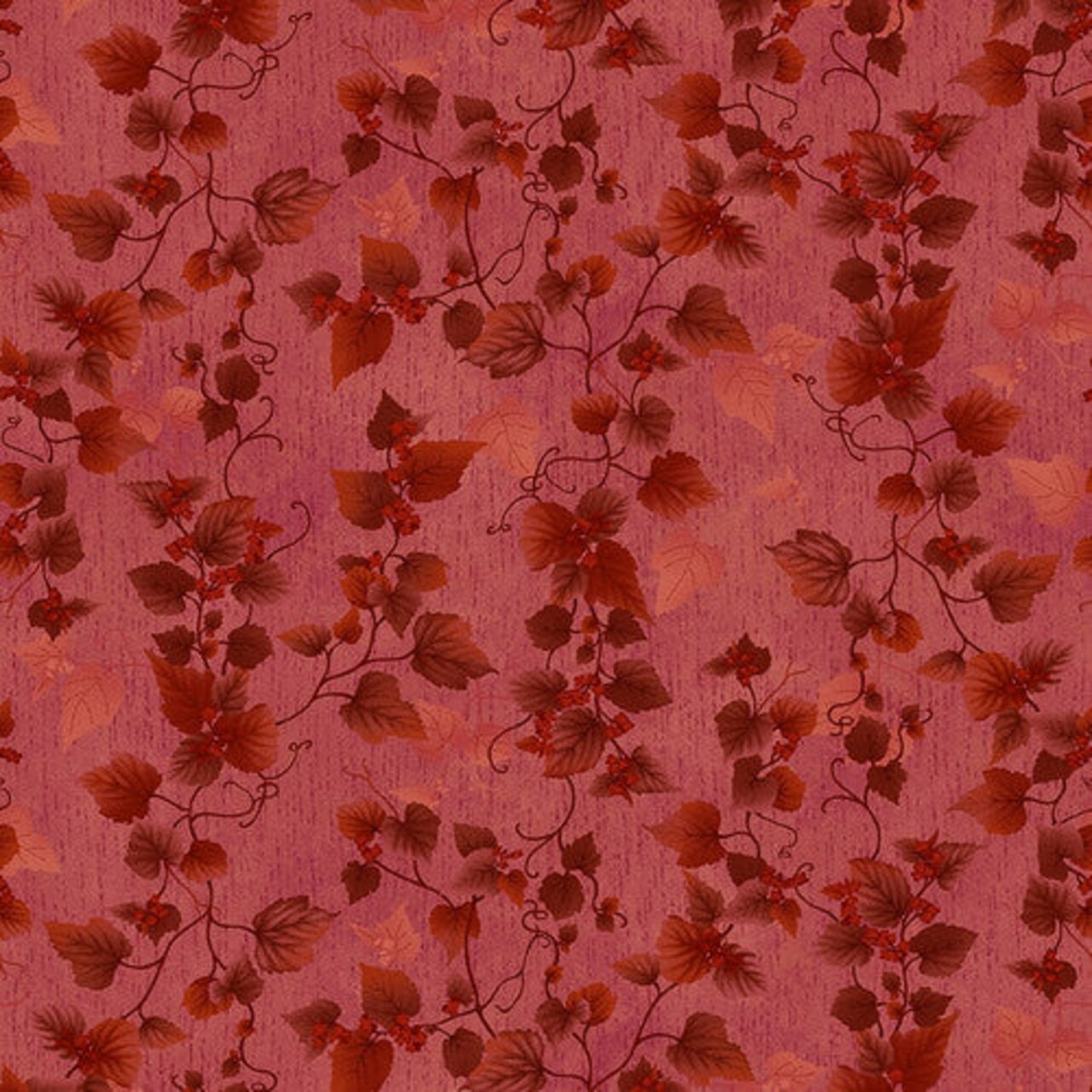 Fabric Henry Glass Red Pressed Leaves Flossie's Flowers by the Quarter Yard 3375-88